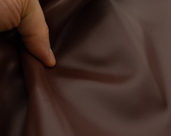 Hojas de cuero auténtico color marrón chocolate con superficie lisa para manualidades