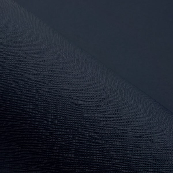 Dark blue Saffiano leather sheets. Strong, fashionable, easy to clean, waterproof genuine leather great for wallets and bags