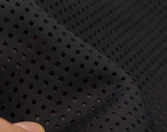 Matte black perforated leather sheets  0.9mm/2 oz. Genuine leather pieces with holes