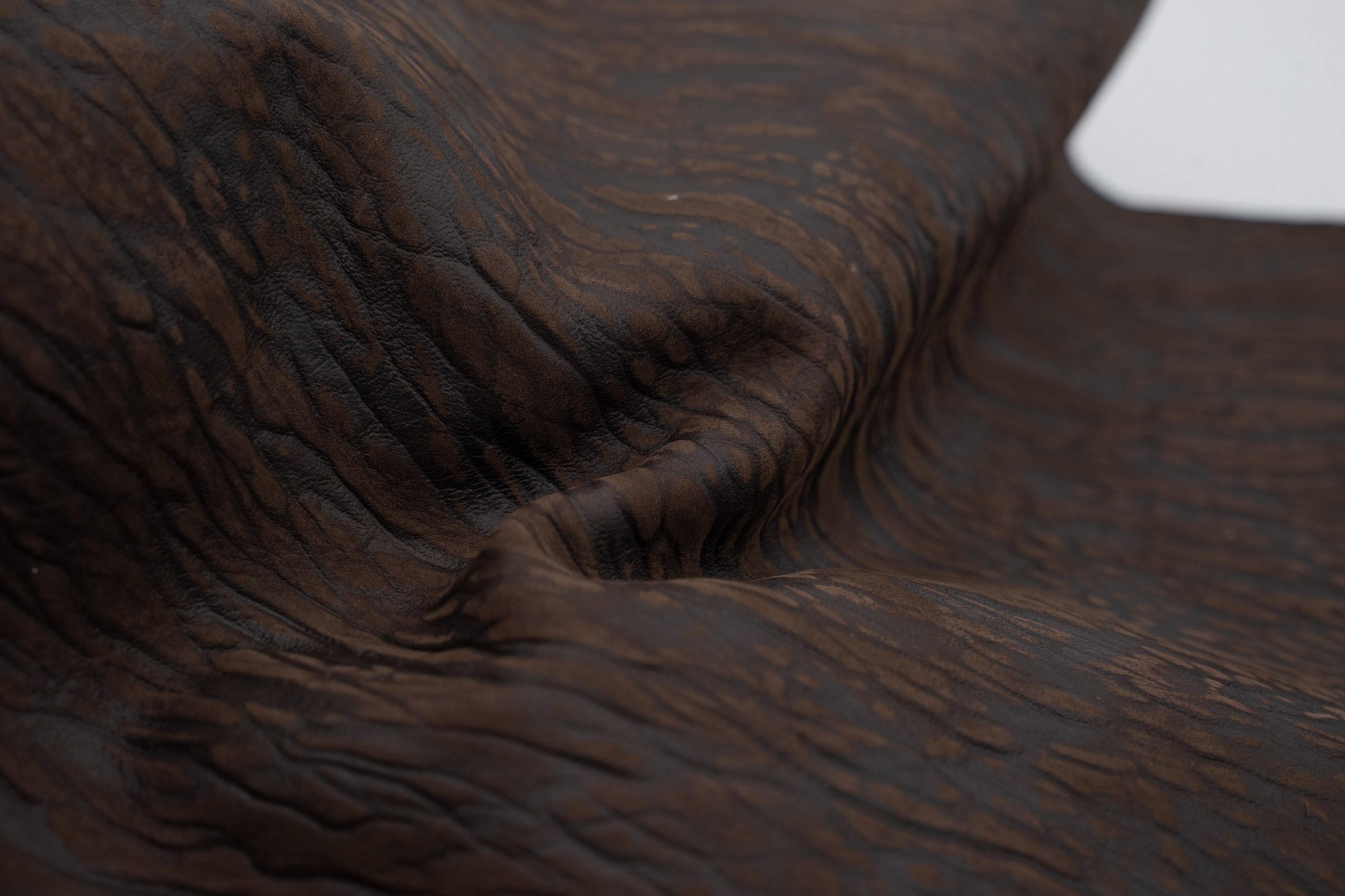 Leather sheets with tree bark pattern in chocolate brown Etsy