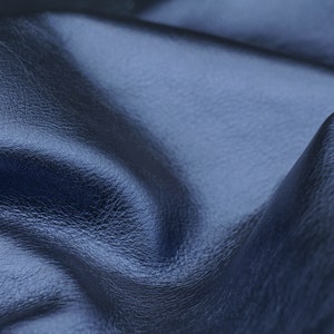 Nappa metallic leather sheets in blue gray  color, Pliable, soft and smooth leather pieces for diy crafts