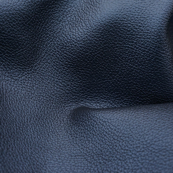 Night blue real leather sheets with metallic look. Dark blue pliable  genuine leather pieces for diy crafts