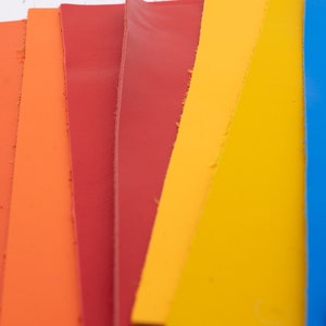 10 colorful nappa leather sheets of 1-1.3mm/2-4oz. Good quality genuine leather pieces for diy crafts