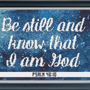 Isaiah 46:10 Night Sky Bible Cross Stitch Pattern| Bible verse cross stitch pattern| PDF Instant download | Modern cross stitch Pattern