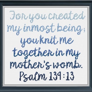Proverbs 31:25 Blue Cross Stitch Pattern | Bible verse cross stitch pattern| PDF Instant download | Modern cross stitch Pattern