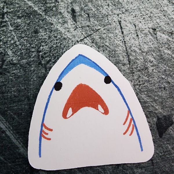 Shocked Great White Shark Vinyl Sticker