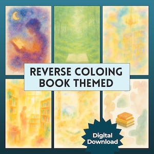 Umgekehrtes Malbuch für Leseratten – Ausmalbilder PDF zum Herunterladen