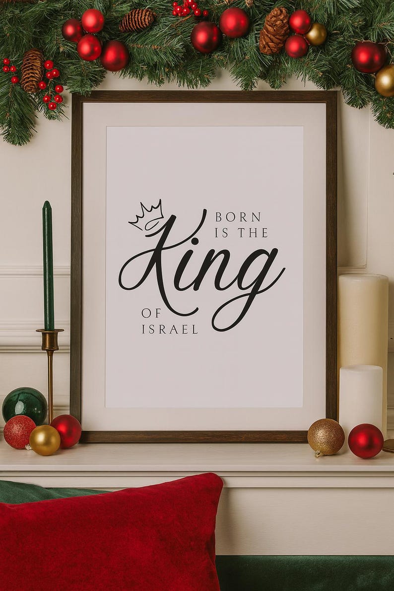 Born is the King of Israel Printable Wall Art | Christian Christmas ...