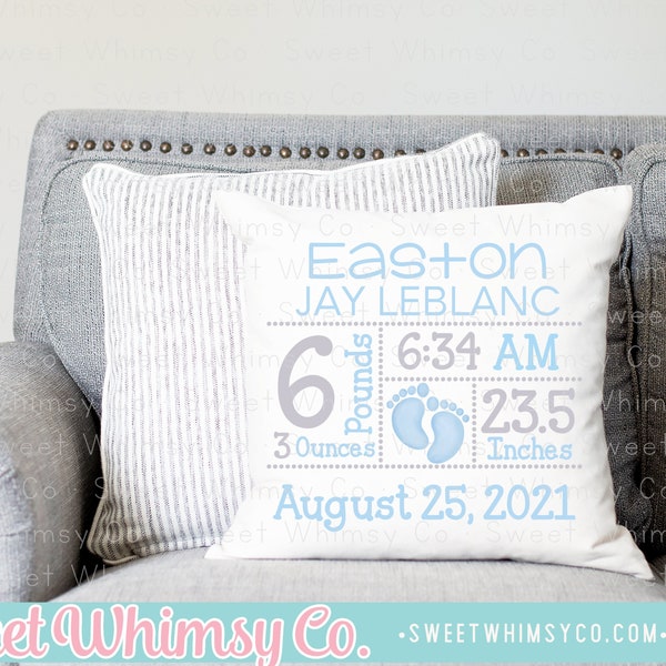 Blue & Grey Birth Announcement PNG Sublimation Design, Baby Clipart, Baby PNG, Baby Printable, Printable Birth Announcement