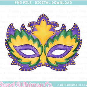 Fancy Mardi Gras Mask PNG Sublimation Design Mardi Gras Printable