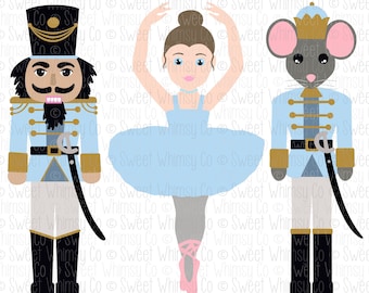 Nutcracker Ballerina Mouse King SVG, Nutcracker Ballet Cut File Design, Cutting Machine File