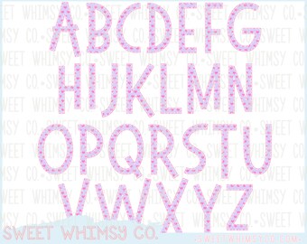 Sweetheart Alphabet Font PNG Clipart File