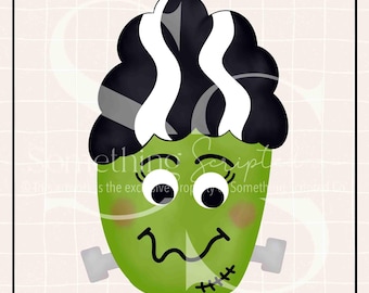 Frankenstein Mädchen Halloween PNG Sublimationsdesign, Fräulein Frankenstein Clipart druckbare, digitale Kunst Download