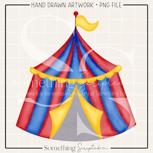 Circus Tent PNG Sublimation Design, Fair Carnival Printable Clipart, Digital Art Download