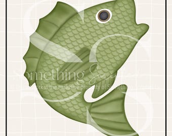 Diseño de sublimación PNG de lubina: Clipart imprimible de pesca dibujado a mano (descarga digital instantánea)