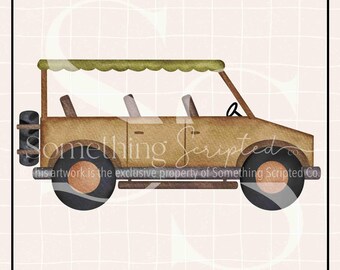 Safari Truck PNG Sublimation Design: Zoo Hand-Drawn Printable Clipart (Instant Digital Download)