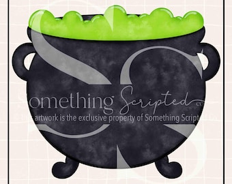 Witch's Brew Cauldron Halloween PNG Sublimation Design, Halloween Clipart Printable, Digital Art Download
