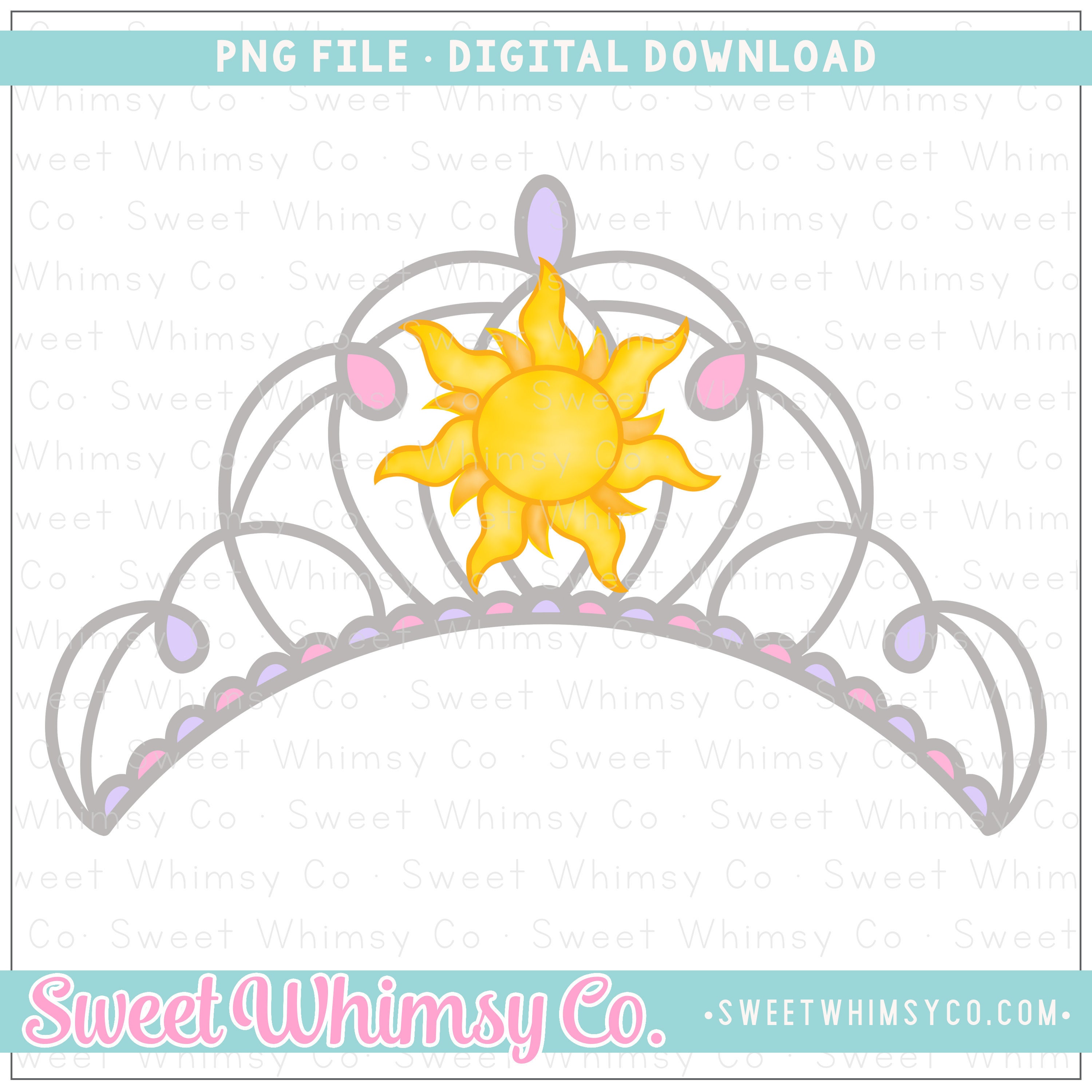 Download Rapunzel Princess Tiara PNG Sublimation Design Crown | Etsy