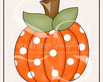 Diseño PNG de sublimación de calabaza con lunares, archivo de clipart de otoño, descarga de arte digital