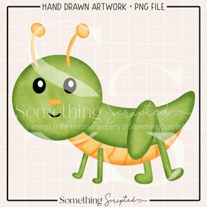 Diseño de sublimación PNG de saltamontes, clipart imprimible de insectos, descarga de arte digital