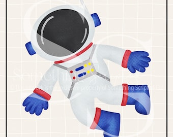 Astronaut PNG Sublimation Design, Outer Space Clipart Printable, Digital Art Download