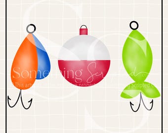 Fishing Cork and Lures PNG Sublimation Design: Hand-Drawn Printable Clipart (Instant Digital Download)
