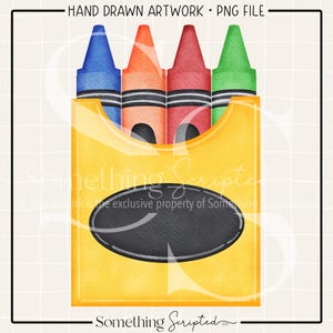 School Crayon PNG Sublimation Design, Primary Colors Crayon Box PNG, Back To School Printable Clipart, Teacher PNG, Digital Art Download