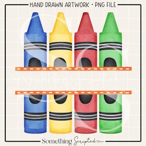School Crayon PNG Sublimation Design, Primary Color Crayons PNG, Back To School Printable Clipart, Teacher PNG, Digital Art Download