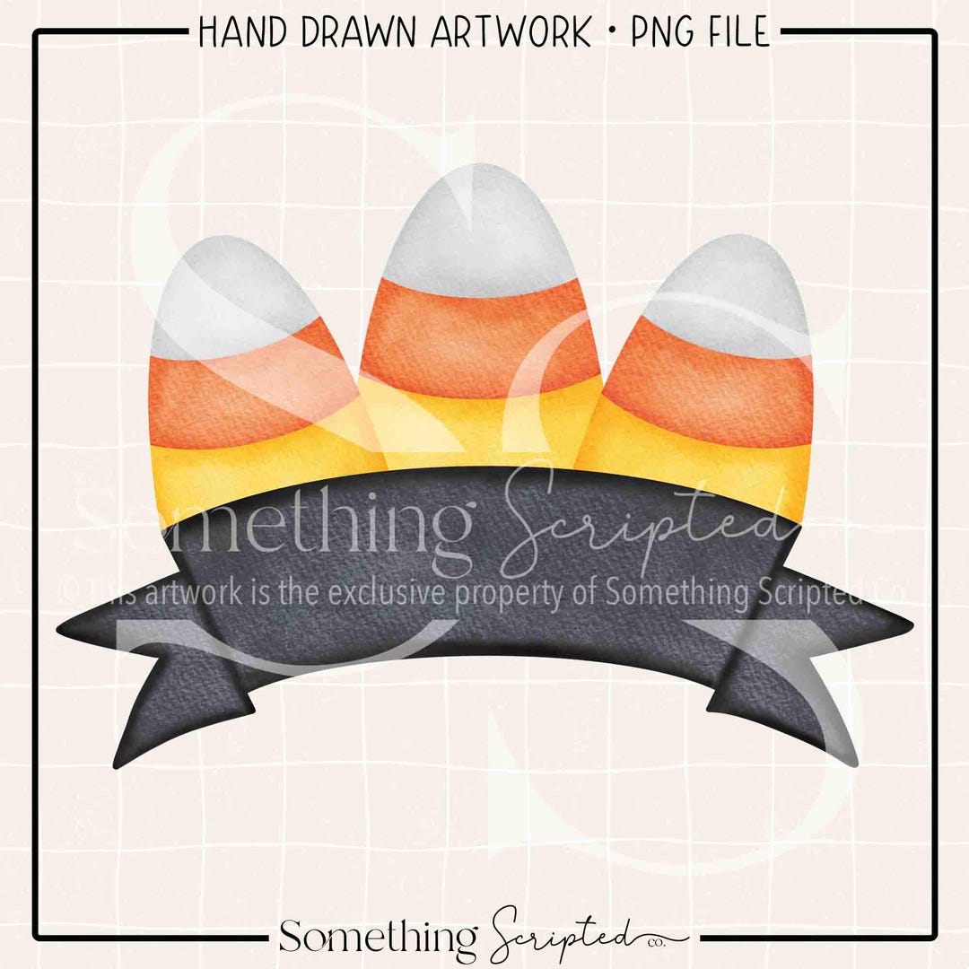 Candy Corn Curved Banner PNG Halloween Sublimation Design, Candy ...