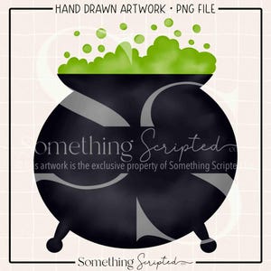 Bubbly Witch Cauldron Halloween PNG Sublimation Design, Witch Clipart Printable, Digital Art Download