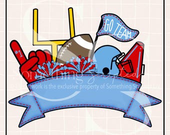 Diseño de sublimación PNG de la bandera del equipo de fútbol rojo y azul: Clipart imprimible dibujado a mano (descarga digital instantánea)