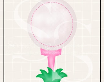Pink Golf Ball Monogram Frame: PNG Sublimation Design (Digital Download)