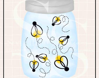 Firefly Jar PNG Sublimation Design: Hand-Drawn Printable Clipart (Instant Digital Download)