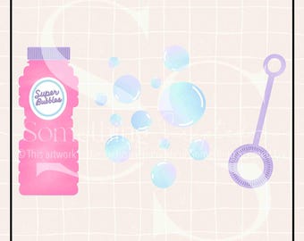 Pink Bubble Wand Bottle Trio PNG Sublimation Design, Bubble Printable Clipart, Digital Art Download
