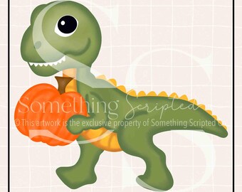 Pumpkin Dinosaur Thanksgiving PNG Sublimation Design, Autumn Fall Clipart Printable, Digital Art Download