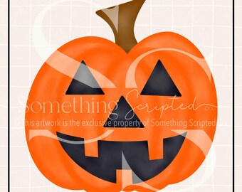 Disegno a sublimazione PNG di zucca di Halloween di Jack O'Lantern, clipart di zucca stampabile, download di arte digitale