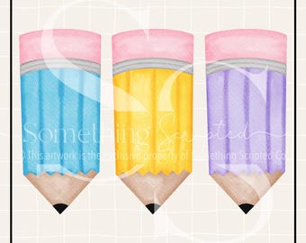 Chunky Pencils PNG: Back To School Clipart, Teacher Sublimation Design (Digital Download)