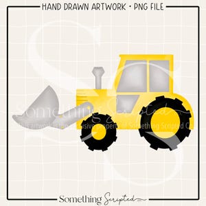 Backhoe Tractor PNG: Construction Clipart, Sublimation Design (Digital Download)