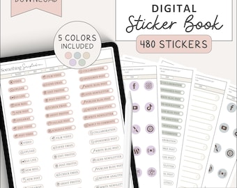 Content Creator Digital Planner Stickers: Social Media, Blog, Video (Goodnotes, PDF Files)