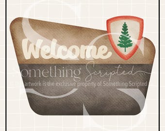 Camping Sign PNG Sublimation Design: Hand-Drawn Printable Clipart (Instant Digital Download)
