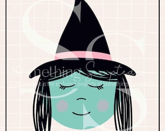 Diseño PNG de sublimación de bruja de Halloween, clipart de brujita linda imprimible, descarga de arte digital