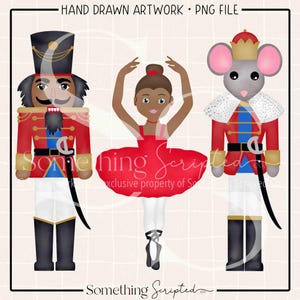Red Nutcracker Trio Medium Skin PNG Sublimation Design, Christmas Printable Clipart, Digital Art Download