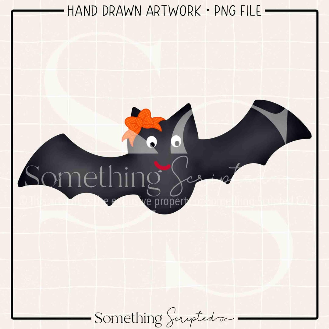 Girl Bat With Bow Halloween PNG Sublimation Design, Halloween Clipart ...