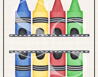 Primary School Crayons PNG Sublimation Design: Hand-Drawn Printable Clipart (Instant Digital Download)
