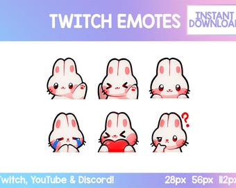 Emotki Króliczka Chibi: Kawaii Zestaw Emoji do Transmisji na Twitchu i Discordzie