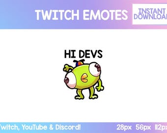 HI DEVS Emote: Kawaii Twitch & Discord Stream Emoji (pobranie cyfrowe)