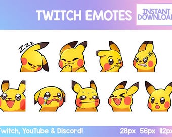 Kawaii Electric Mouse Game Emotki: Zestaw emotikonów do transmisji na Twitchu/Discordu (pobieranie cyfrowe)