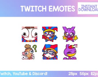 Cyfrowe emotikony cyrkowe: Kawaii Twitch i Discord Emoji Pack (do pobrania cyfrowego)