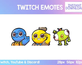 Kawaii Peak Game Emotes: Zestaw emoji do transmisji na Twitchu/Discordu (pobieranie cyfrowe)
