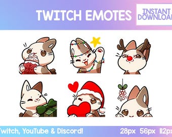 Emotki Króliczka Bożonarodzeniowego: Kawaii Zestaw Emoji do Transmisji na Twitchu i Discordzie